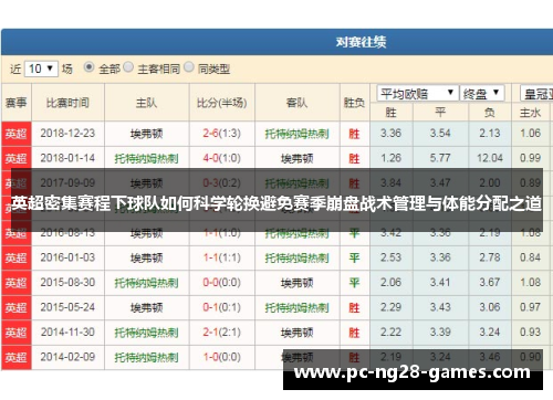 英超密集赛程下球队如何科学轮换避免赛季崩盘战术管理与体能分配之道